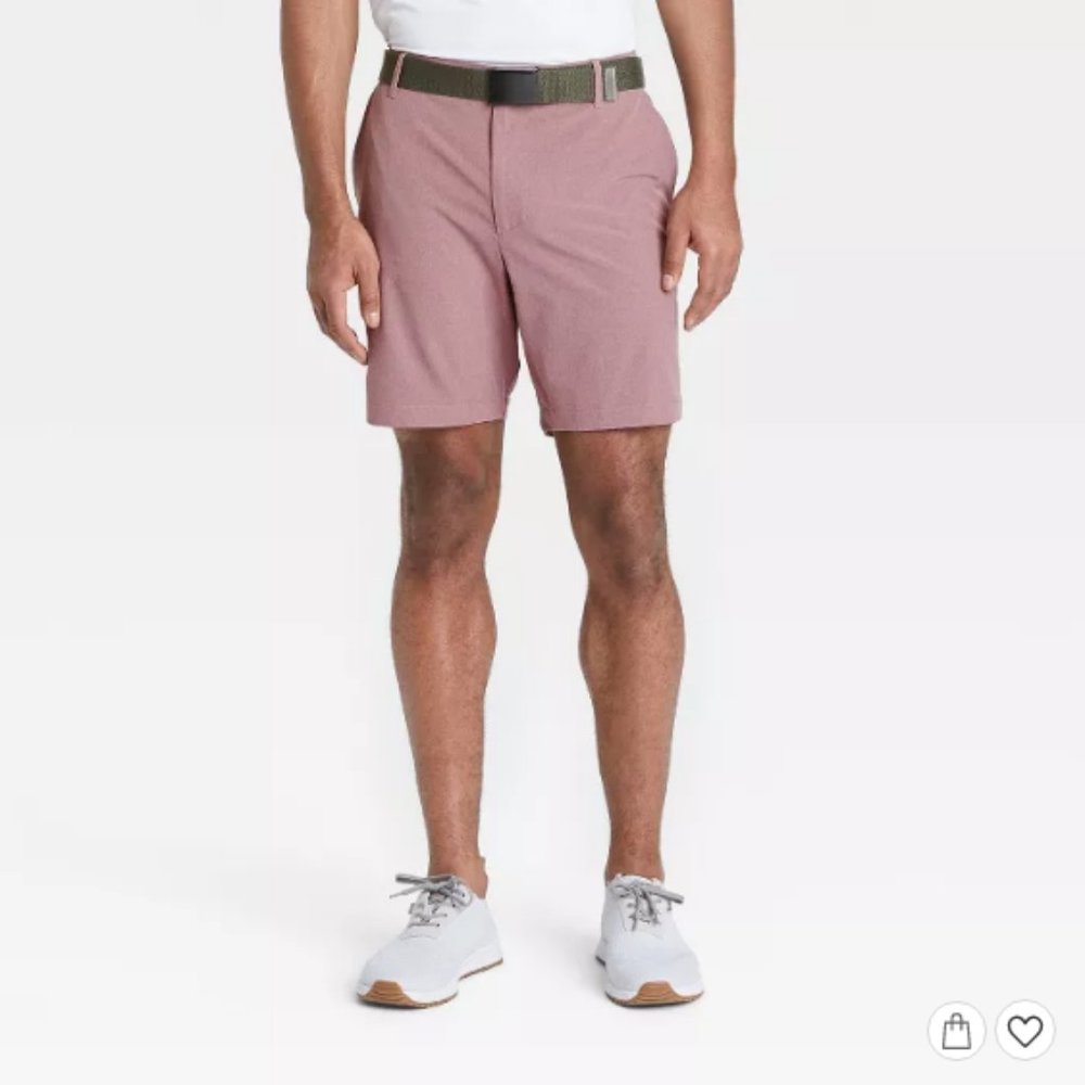 New NWT Men's Heather Golf Stretch Shorts 9" All in Motion Purple